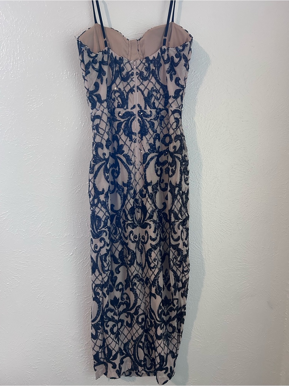Windsor Nude and Black Lace-Overlay Midi Dress - Picture 5 of 9
